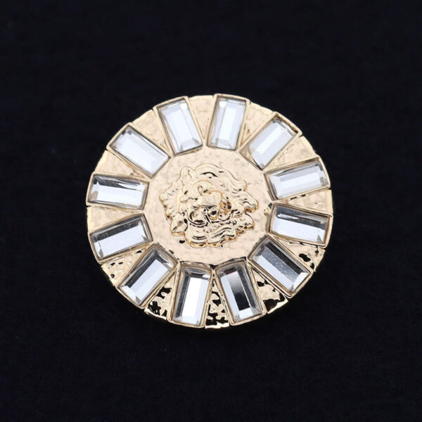 23mm Round Exquisite Metal Crystal Rhinestone Shank Coat Buttons 10pcs - Image 5