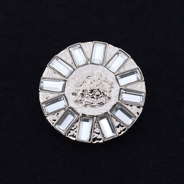 23mm Round Exquisite Metal Crystal Rhinestone Shank Coat Buttons 10pcs - Image 6