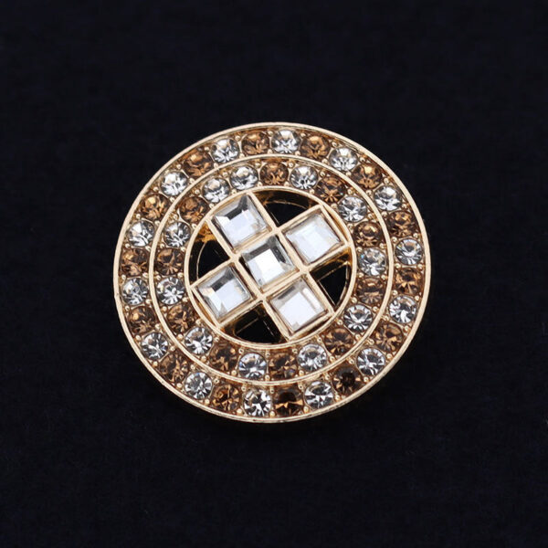 23mm Round Exquisite Metal Crystal Rhinestone Shank Coat Buttons 10pcs - Image 7