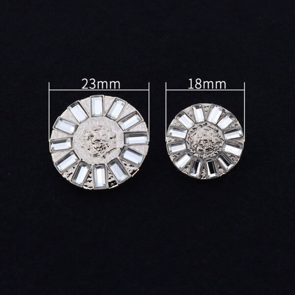 23mm Round Exquisite Metal Crystal Rhinestone Shank Coat Buttons 10pcs - Image 4