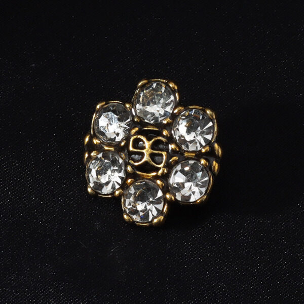 25mm Antique Bronze Golden Gunmetal Rhinestone Shank Buttons 10pcs - Image 5