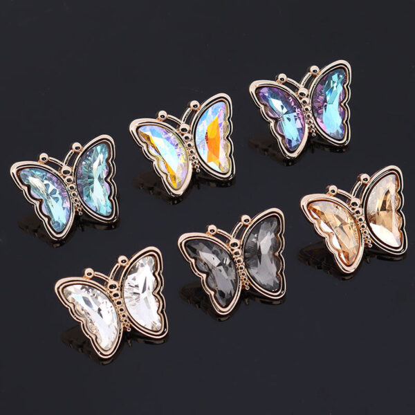 16/23mm Butterfly Shaped Colorful Metal Rhinestone Shank Buttons 10pcs - Image 2