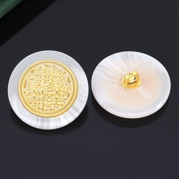 18/20/23mm White Black Gold Metal Resin Shank Buttons 15 Pack - Image 5