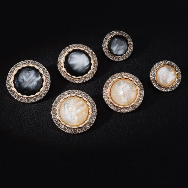 18/23/25mm Round Golden Diamond Metal Shank Buttons for Suits 10pcs - Image 3