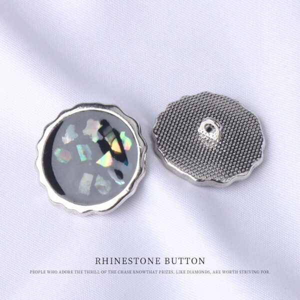 Natural Abalone Shell Metal Oiled Fashion Button for Coats 6pcs - Image 2