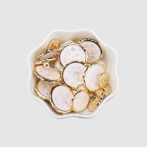 Natural Abalone Shell Metal Oiled Fashion Button for Coats 6pcs - Image 4