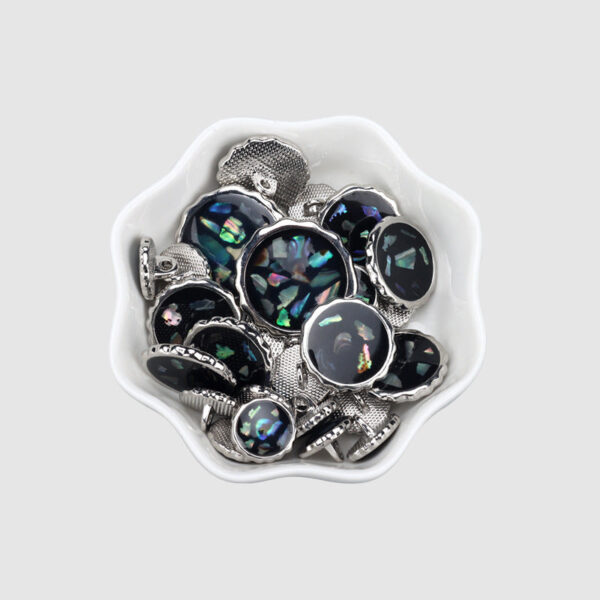 Natural Abalone Shell Metal Oiled Fashion Button for Coats 6pcs - Image 5