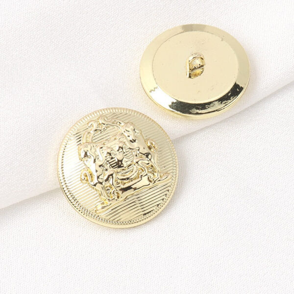 15-25mm British Style Solid Double Lion Retro Gold Thickened Metal Shank Buttons 10pcs - Image 4