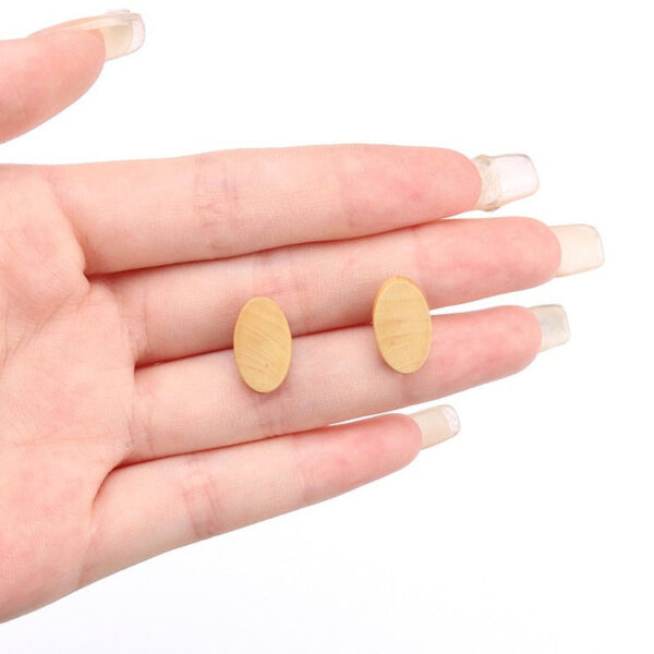 15mm Oval Natural Wood Buttons with Shanks 30pcs - Image 4
