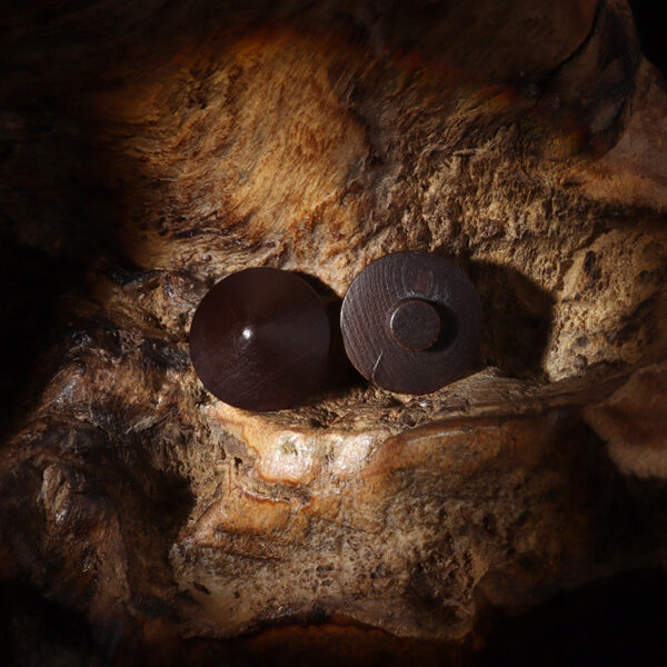 Dark Brown Painted Mushroom Wood Shank Buttons for Infant Clothing 30pcs - Image 2