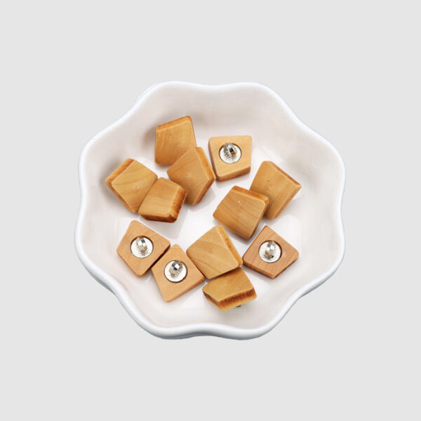 15mm Trapezoidal Poplar Wood High-Footed Buttons for Coats 20pcs - Image 2