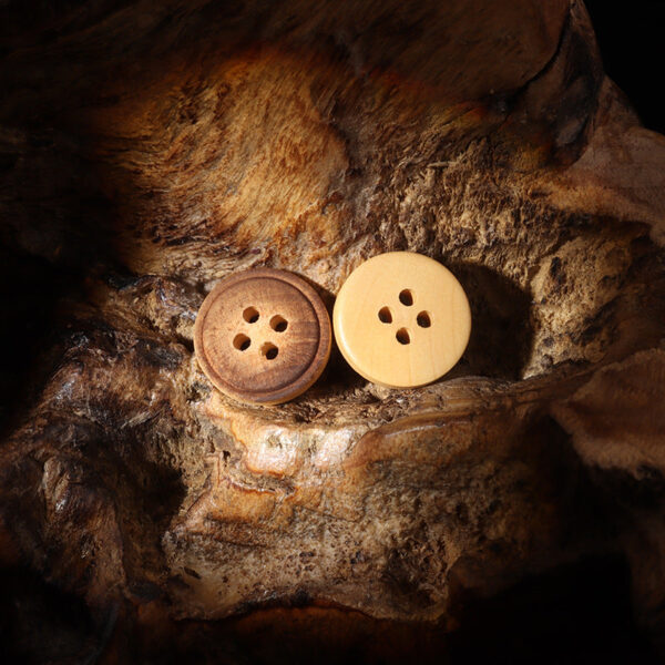 10/11.5/15mm Distressed Round Poplar Wood Buttons for Vintage Shirts Sweaters 40pcs - Image 2