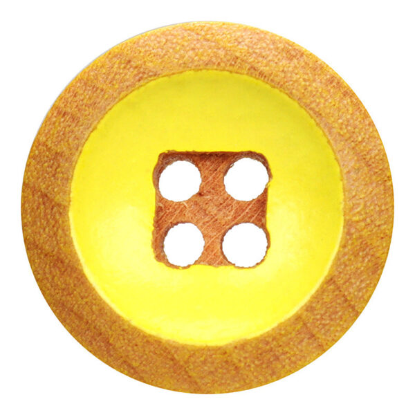 12.5mm Round 4 Hole Poplar Wooden Buttons with Yellow & White Paint 70pcs - Image 4
