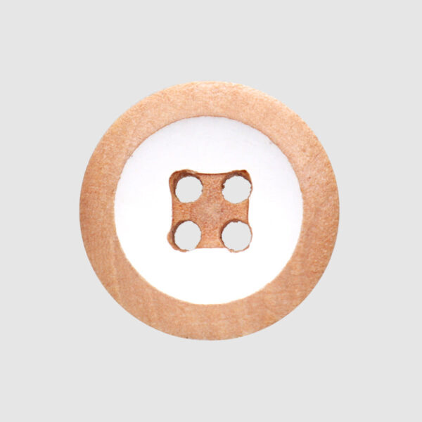 12.5mm Round 4 Hole Poplar Wooden Buttons with Yellow & White Paint 70pcs - Image 5