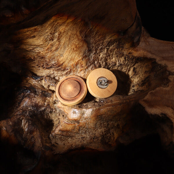 10/15mm Round Deep Brown Vintage Poplar Wood Buttons with Shanks for Cardigans 30pcs - Image 3