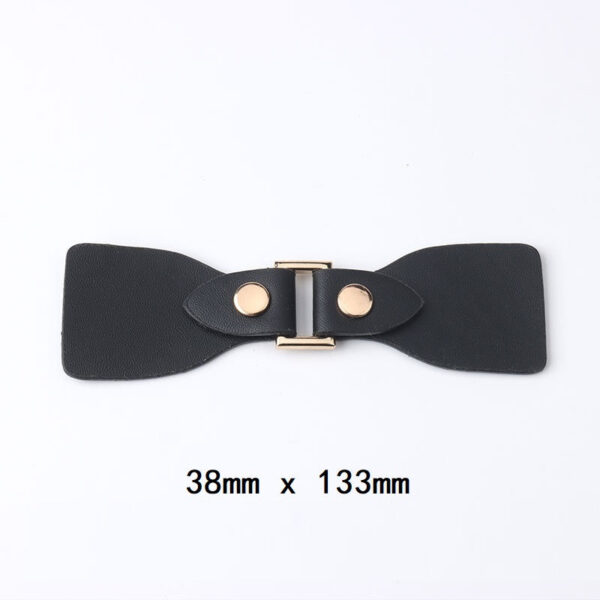 Black Leather Decorative Metal Buckles for Coats and Jackets 6pcs - Image 3