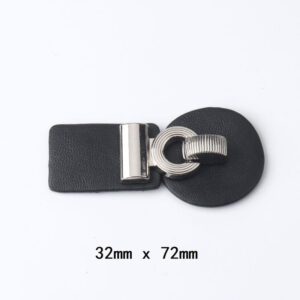 72mm Black Leather Metal Buckles for Coats Fastener 6pcs