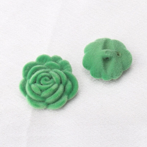 15/21/25mm White Black Green Red Velvet Colorful Rose Buttons 15 Pack - Image 5