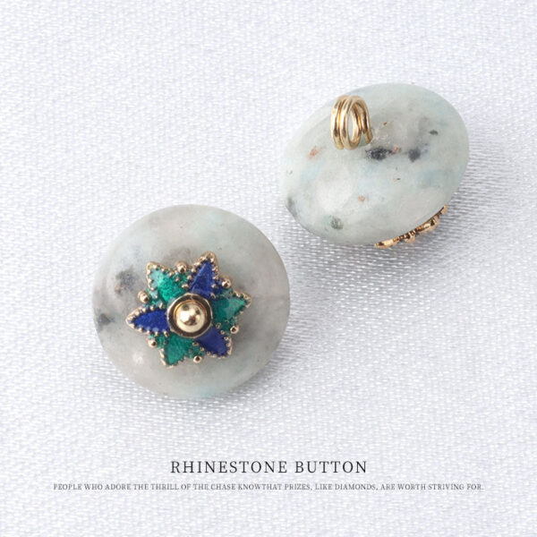 10mm Colorful Natural Jade Buttons with Flower Mounts for Chinese Hanfu 10pcs - Image 11