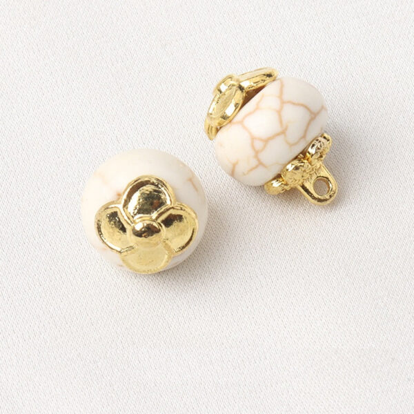 White & Blue Resin Flower Mount Buttons Square Round Cylindrical Hexahedral 20pcs - Image 3