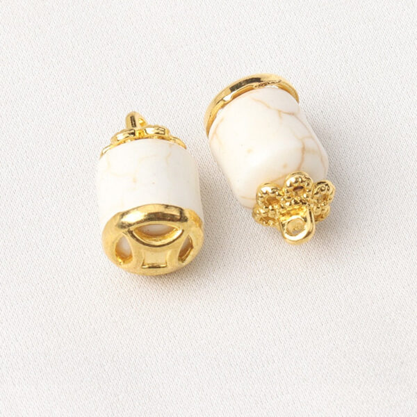 White & Blue Resin Flower Mount Buttons Square Round Cylindrical Hexahedral 20pcs - Image 5