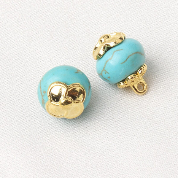White & Blue Resin Flower Mount Buttons Square Round Cylindrical Hexahedral 20pcs - Image 7
