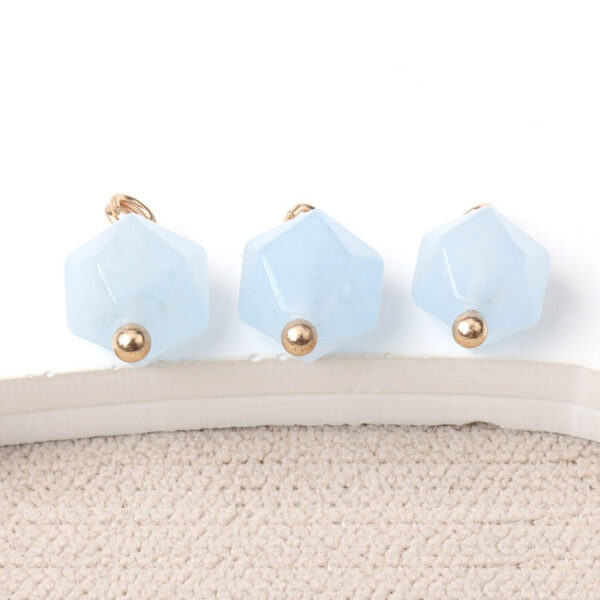 10mm Colorful Natural Multi-Faceted Jade Buttons with Gold Studs 20pcs - Image 5