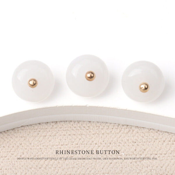 10mm Colorful Natural Jade Bead Buttons with Gold Studs for Cheongsam 20pcs - Image 3