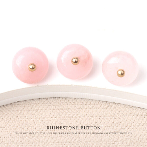 10mm Colorful Natural Jade Bead Buttons with Gold Studs for Cheongsam 20pcs - Image 4