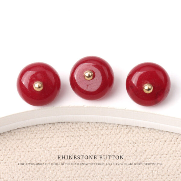 10mm Colorful Natural Jade Bead Buttons with Gold Studs for Cheongsam 20pcs - Image 5