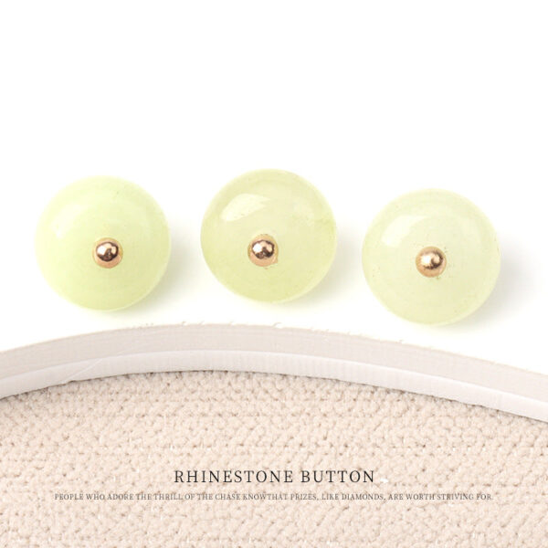 10mm Colorful Natural Jade Bead Buttons with Gold Studs for Cheongsam 20pcs - Image 6