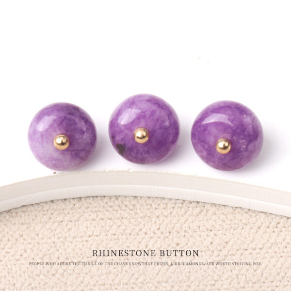 10mm Colorful Natural Jade Bead Buttons with Gold Studs for Cheongsam 20pcs - Image 7