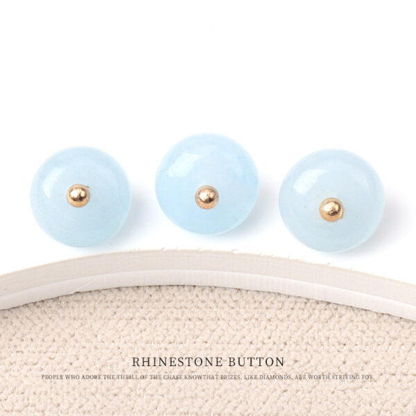10mm Colorful Natural Jade Bead Buttons with Gold Studs for Cheongsam 20pcs - Image 8