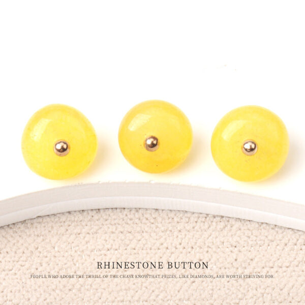 10mm Colorful Natural Jade Bead Buttons with Gold Studs for Cheongsam 20pcs - Image 9