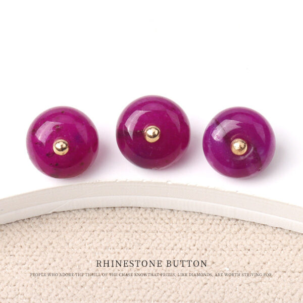 10mm Colorful Natural Jade Bead Buttons with Gold Studs for Cheongsam 20pcs - Image 10