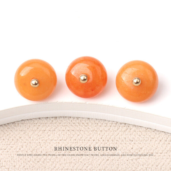 10mm Colorful Natural Jade Bead Buttons with Gold Studs for Cheongsam 20pcs - Image 11