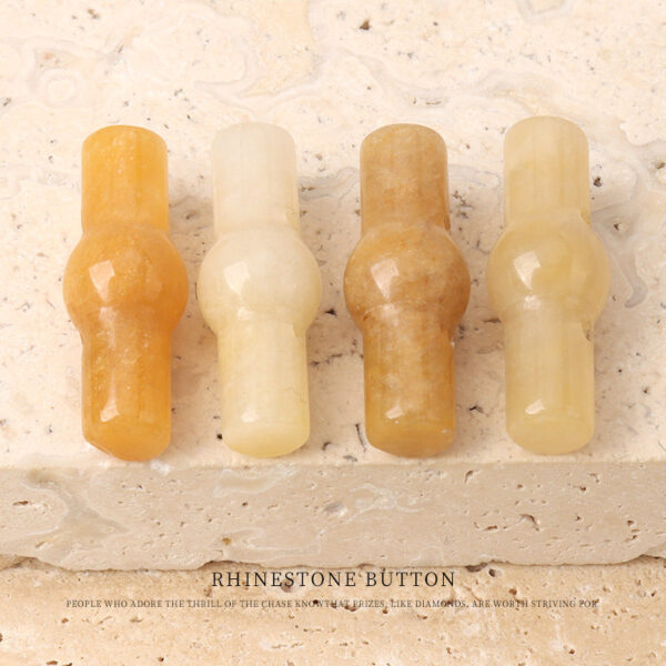 25mm Green Yellow Natural Jade Cylindrical Buttons for Chinese Cheongsam Hanfu 4pcs - Image 6