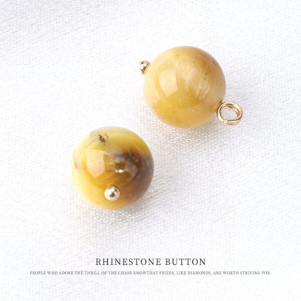 10mm Natural Stone Bead Frog Knot Button for Chinese Retro Silk Clothing - Image 4