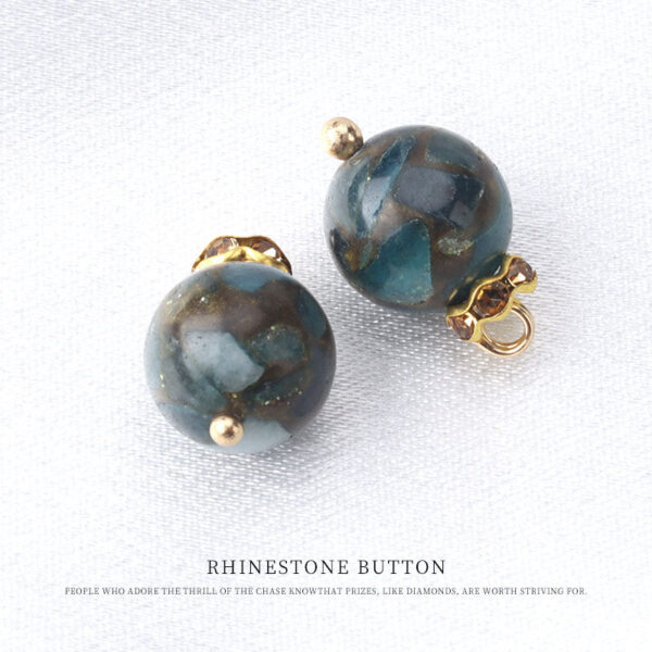 10mm Natural Stone Bead Frog Knot Button for Chinese Retro Silk Clothing - Image 6