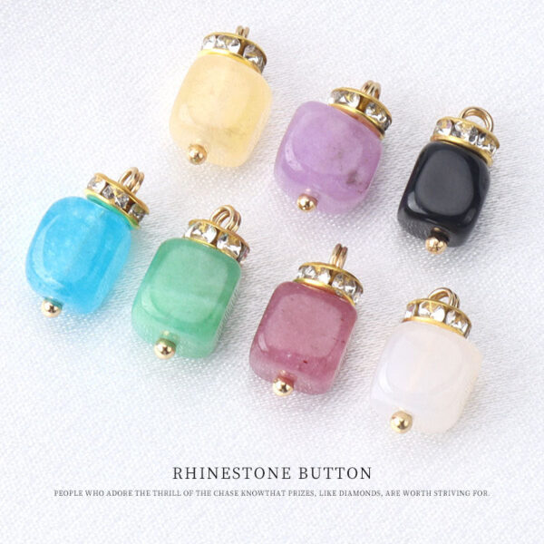 10mm Chinese Retro Colorful Natural Stone Frog Knot Buttons 20pcs - Image 2