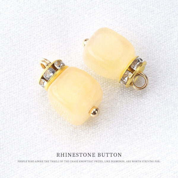 10mm Chinese Retro Colorful Natural Stone Frog Knot Buttons 20pcs - Image 3