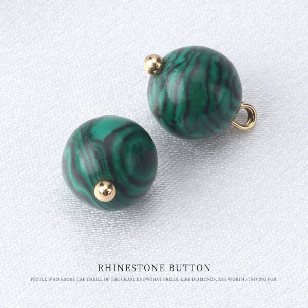 10mm Chinese Blue Turquoise Round Bead Button for Tang Suit Qipao - Image 9