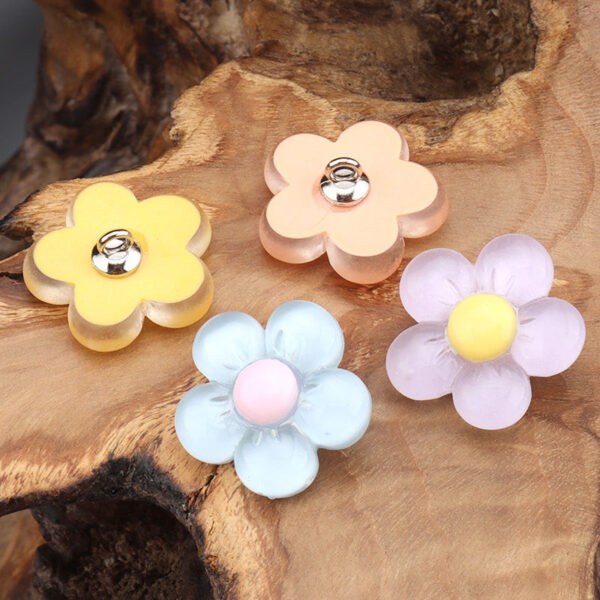 Colorful Plastic Flower Decorative Buttons for Kids' Clothes 25 Pack