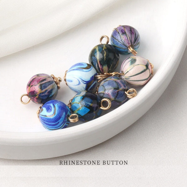 11mm Colorful Blue Ceramic Bead Chinese Frog Buttons for Silk Qipao 12pcs - Image 5