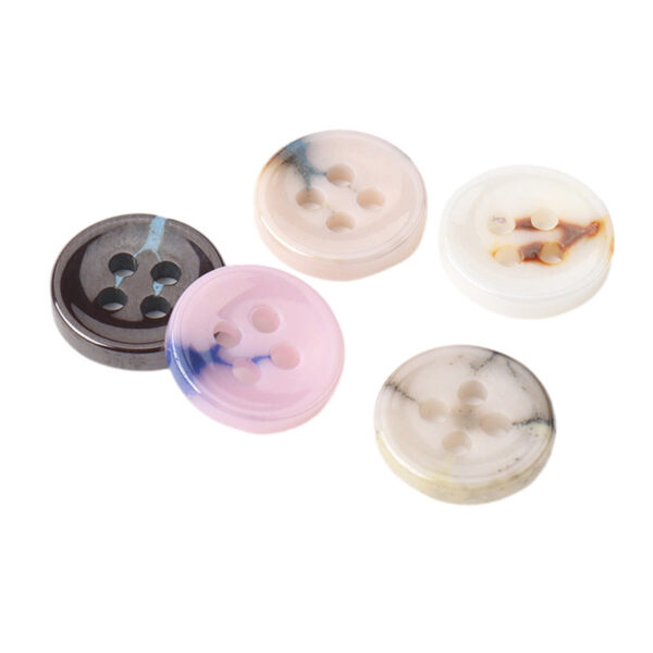 11mm Artistic Blue White Glazed Ceramic Four-Hole Buttons 20 Pack - Image 2