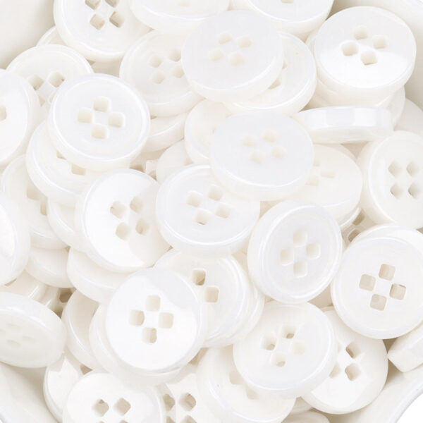 11.5mm White Ceramic Buttons for Men's and Women's Shirts 55 Pack
