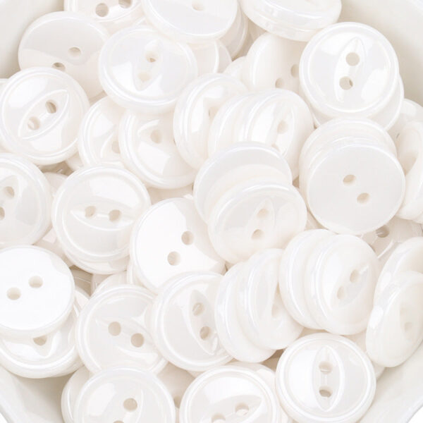 11.5mm White Ceramic Buttons for Men's and Women's Shirts 55 Pack