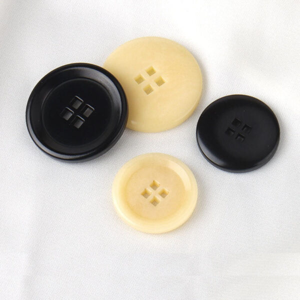 15/20/25mm Beige Black Laser Cut Square-Hole Corozo Buttons for Suits Sweaters - Image 2