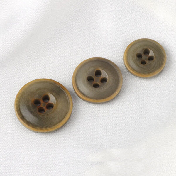15-20mm Round 4 Hole Military Green Natural Palm Nut Buttons for Casual Trousers 20pcs - Image 2