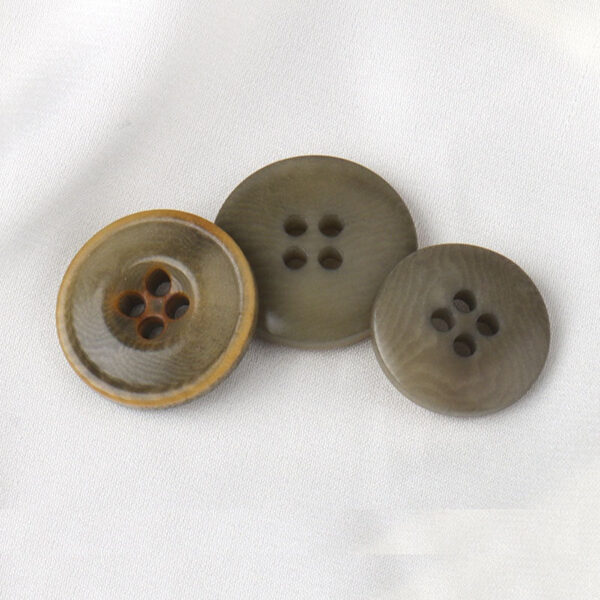 15-20mm Round 4 Hole Military Green Natural Palm Nut Buttons for Casual Trousers 20pcs - Image 3